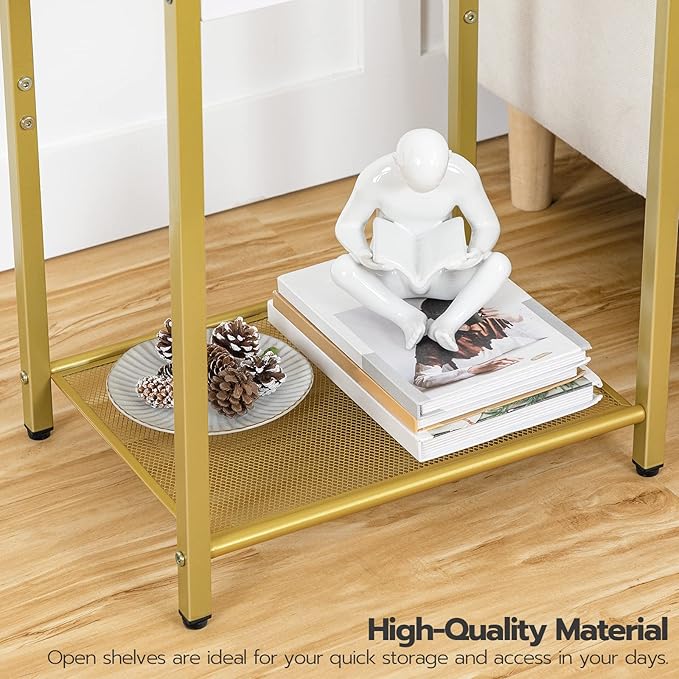 HOOBRO Side Table with Charging Station, Nightstand - Image 7