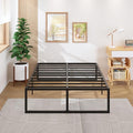 18 Inch California King Bed Frames Sturdy Mattress Foundation, Heavy Duty Metal by Lutown-TeenHome