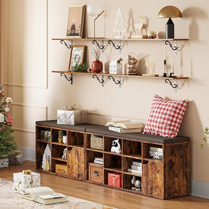 DINZI LVJ Long Wall Shelves, 23.6 Inch Large Floating Shelves Set of 2 - Image 9