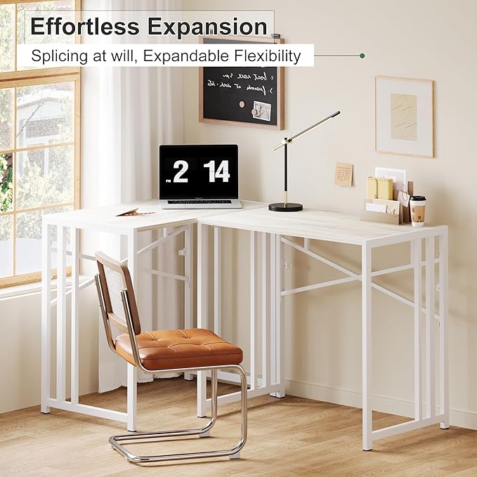 Small Folding Desk 35 inch, No Assembly Required Small Office Desk, Writing - Image 9