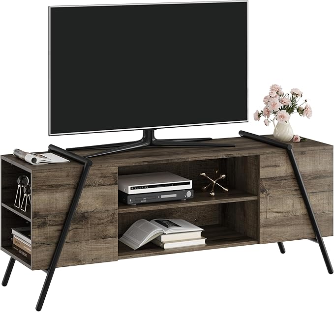 TV Stand for 65 60 55 50 Inch TV, Industrial Media Console Table for Living Room - Image 8