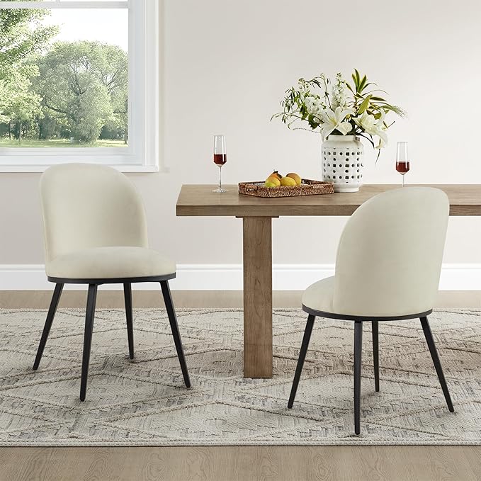 Dining Chairs Set of 4, Fabric Upholstered Dining Room Chairs - Image 6