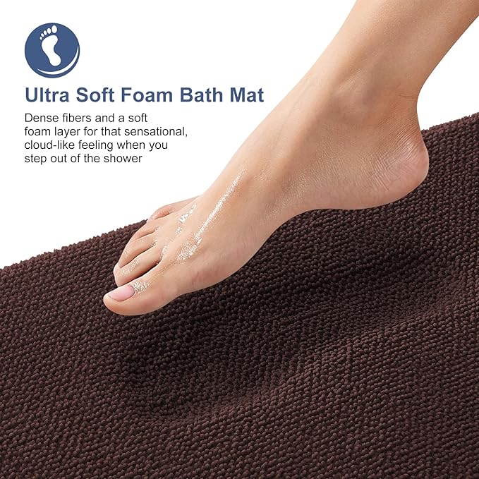 OLANLY Thick Memory Foam Bath Mat Rug 24x16, Extra Soft Absorbent Bathroom Rug - Image 2