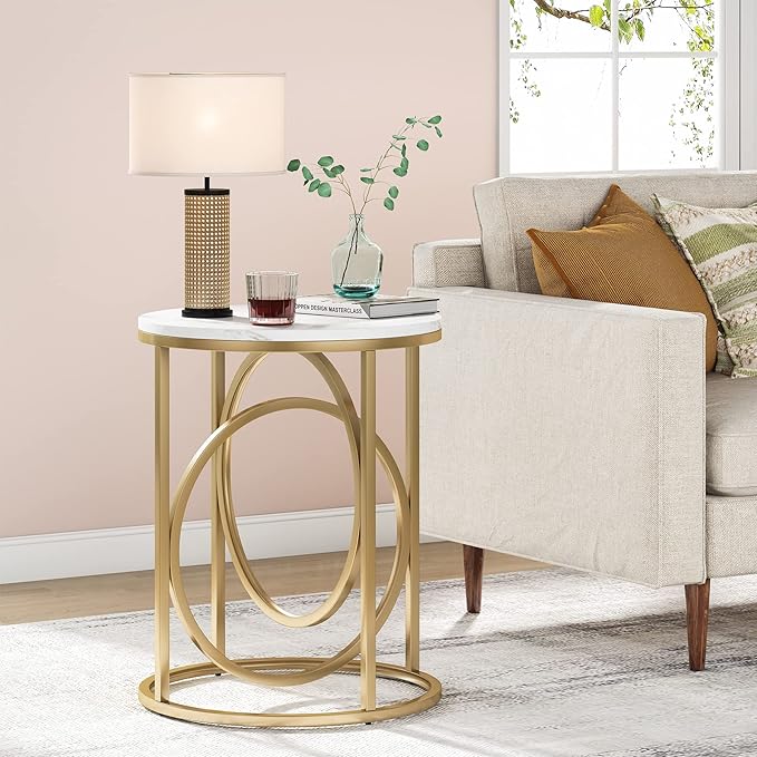 LITTLE TREE 20” Round End Table，Modern Sofa Side Table - Image 2
