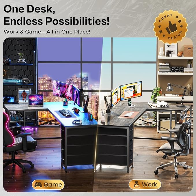 Huuger 63 Inch L Shaped Desk - Image 8