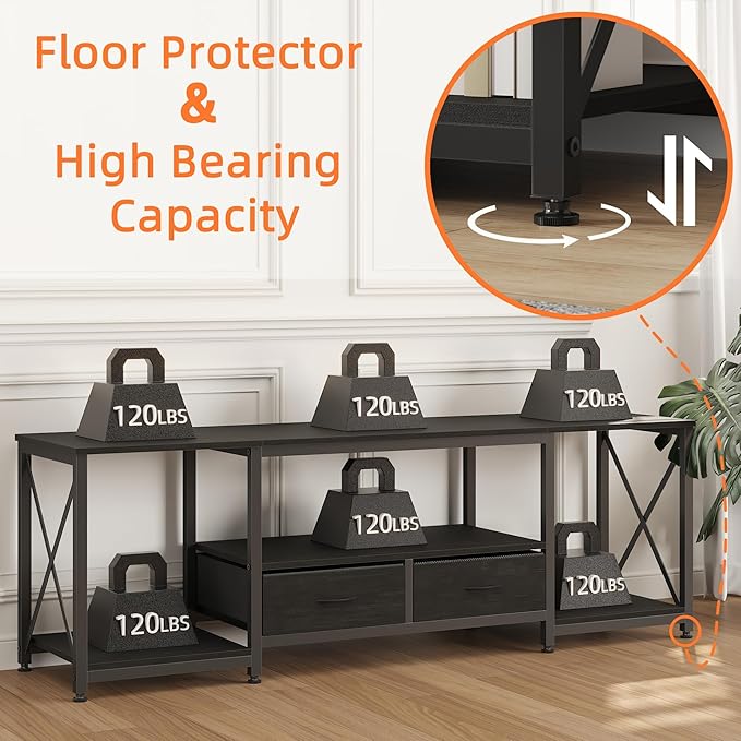 TV Stand with Fabric Drawers for 55 60 65 Inches TV - Image 5