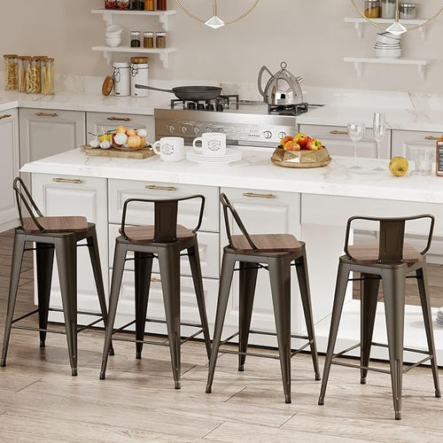 26 Inch Swivel Bar Stools Set of 4 - Image 2