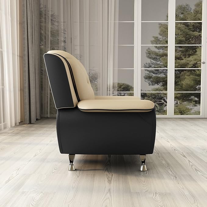 Container Furniture Direct Michael Modern Faux Leather Upholstered Stainless - Image 5
