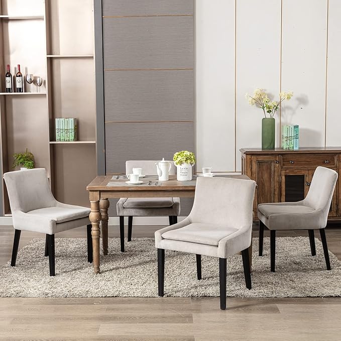 COLAMY Modern Dining Chairs Set of 6, Upholstered Corduroy Accent Side Leisure - Image 2