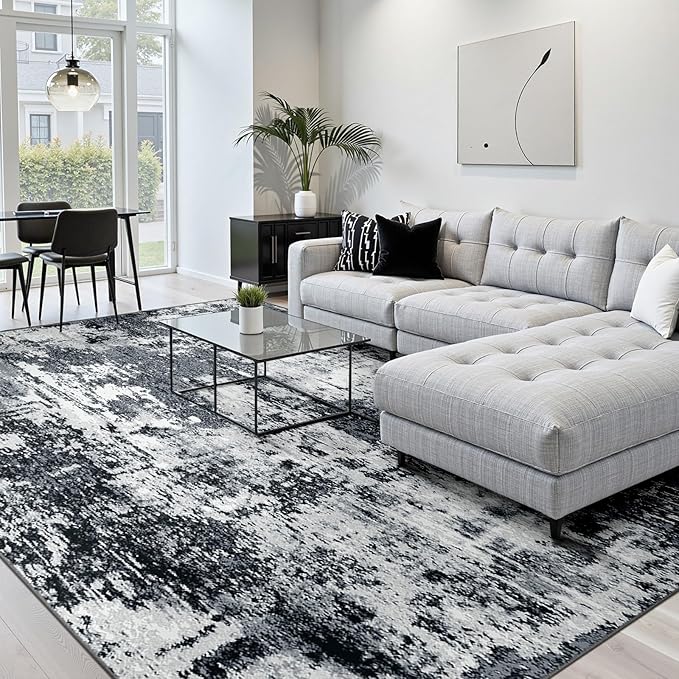 Washable Area Rugs 6'x9' Non-Slip Modern Abstract Soft - Image 2