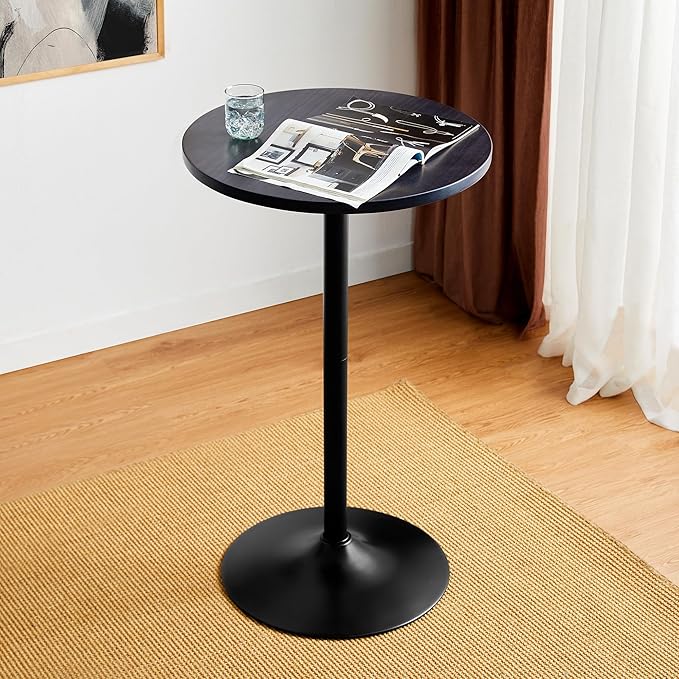 Glitzhome 39.5" H Set of 2 Pub Table Round Bar Table Wood Top - Image 5