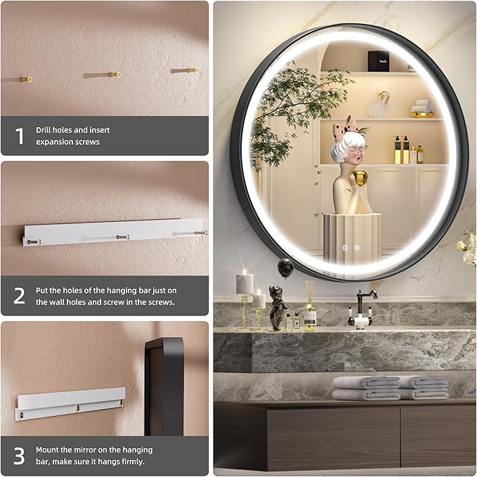 Hasipu 32 Round LED Mirror for Bathroom - Image 6