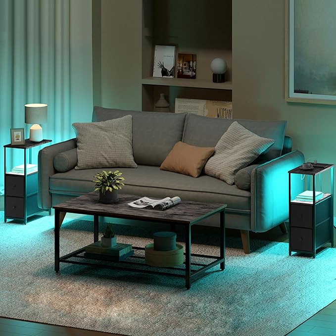 TUTOTAK Small Narrow LED End Table - Image 8