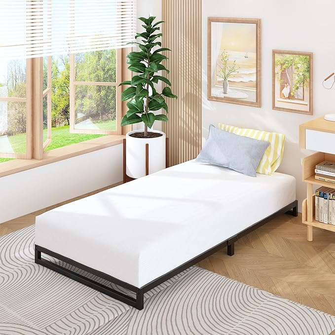 6 Inch Twin Size Bed Frames Heavy Duty Metal Twin Platform Bed Frame No Box - Image 4