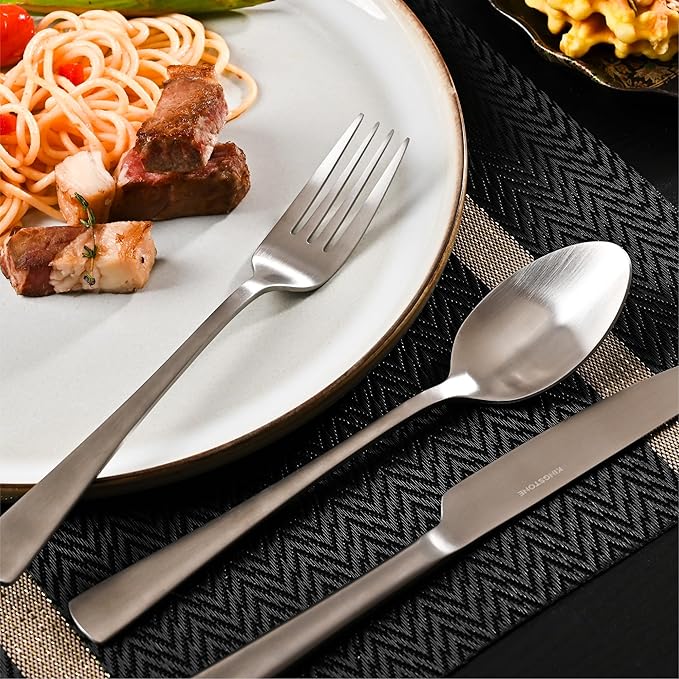 KINGSTONE 30-Piece Silverware Set, 18/10 Stainless Steel Flatware Set - Image 7