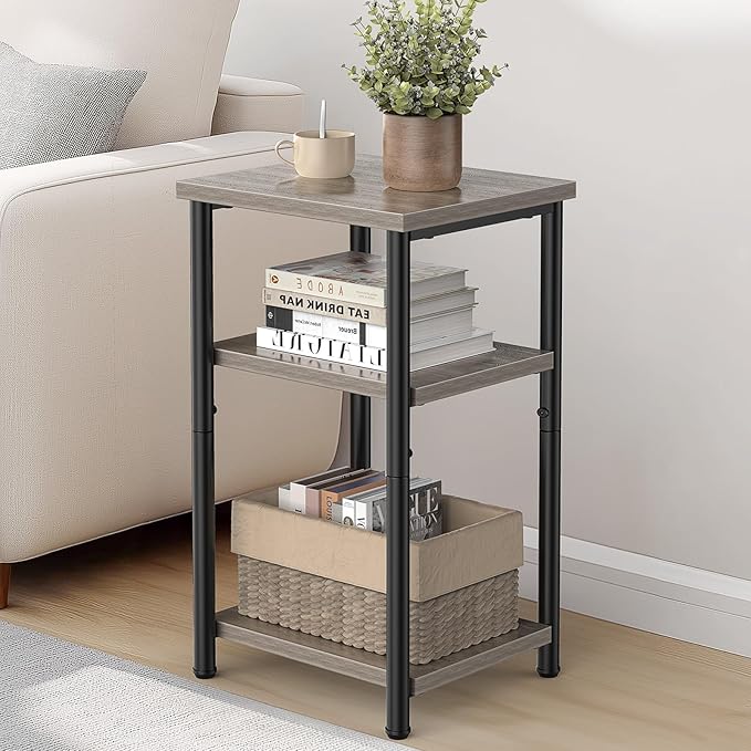 DUMOS End Table, 3 Tier Side Sofa Tables - Image 2