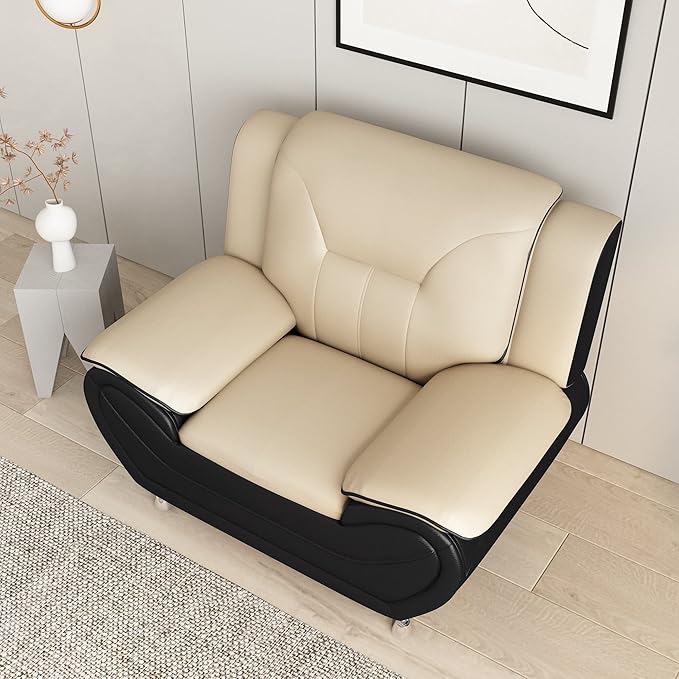 Container Furniture Direct Michael Modern Faux Leather Upholstered Stainless - Image 11