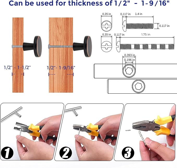 Ravinte 25 Pack Drawer Pulls 1-1/4 Inch Kitchen Cabinet Knobs Solid Round - Image 4