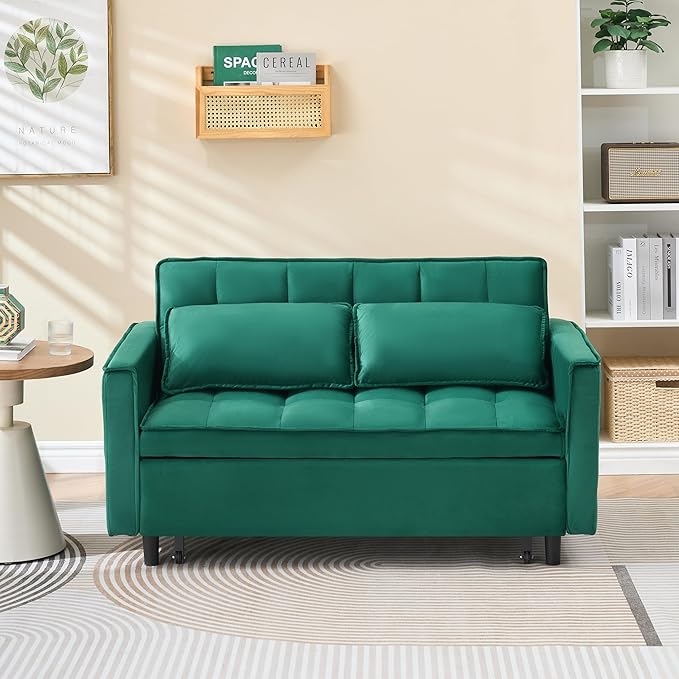Ball & Cast 55" Convertible Sofa Bed, 3 in 1 Sleeper Sofa W/Pull-Out Bed by BallCast
