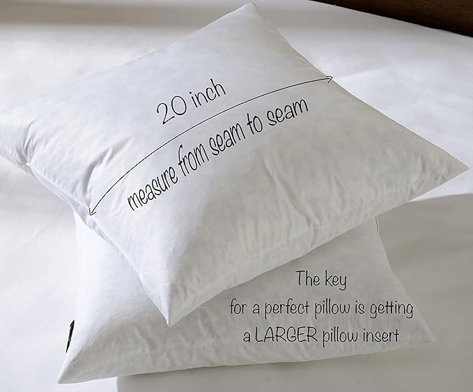 20x20 Decorative Throw Pillow Inserts-Down Feather Pillow Inserts-Square-Cotton - Image 8