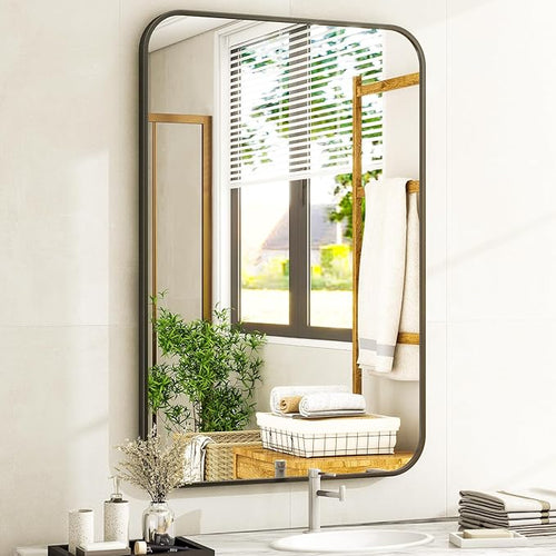20 x 28 Inch Bathroom Mirror, Rounded Rectangular Vanity Mirror by EASLY