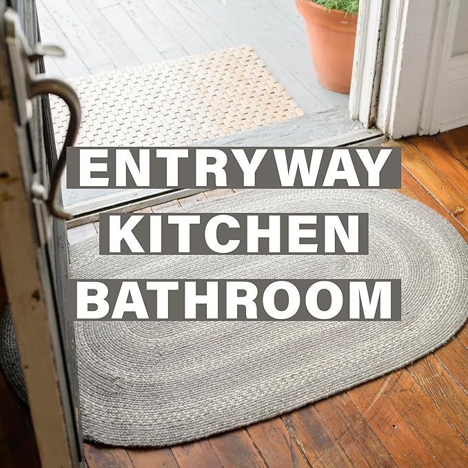 Grey Cloud Small Braided Rug, 27x45 Rectangle - Image 8