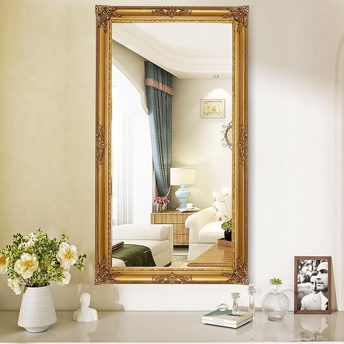 Large Decorative Mirror, Vintage Gold Decor - Image 2