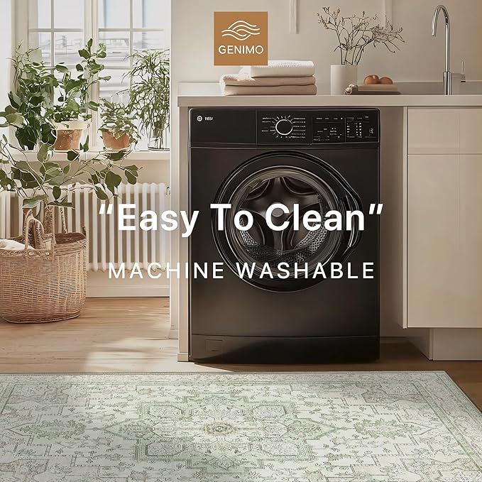 GENIMO 6x9 Area Rugs for Living Room, Machine Washable Non Slip Vintage Rugs - Image 7