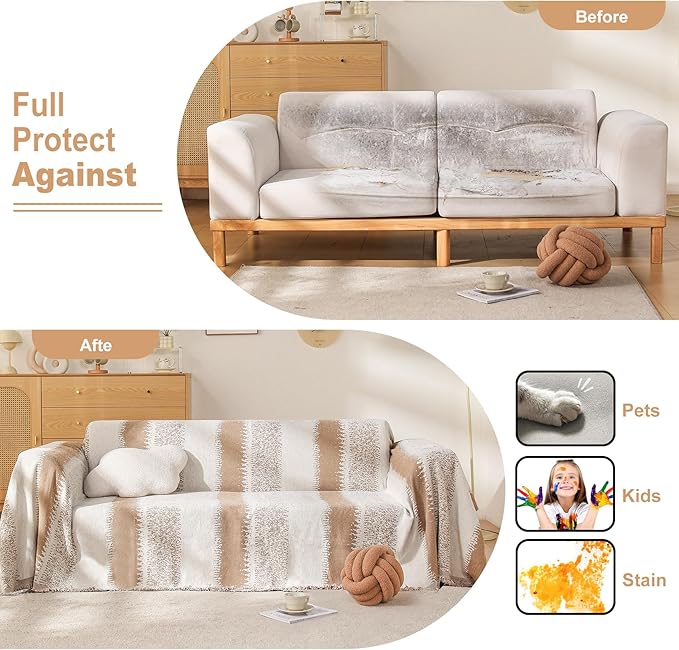 Boho Sofa Cover, Couch Covers for 3 Cushion Couch Sofa Pet Friendly, Sofa Cover - Image 5