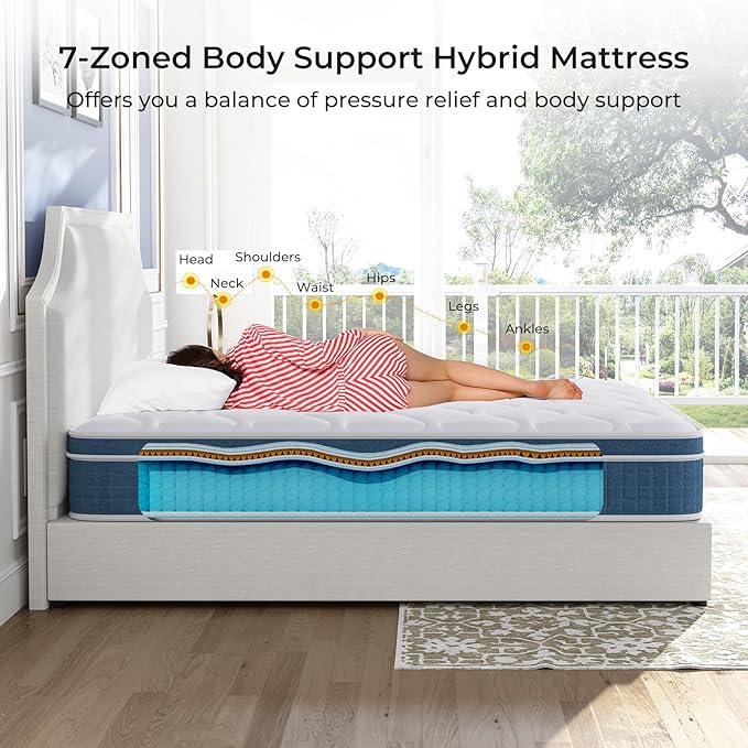 Twin XL Mattress, 12 Inch Hybrid Mattress Twin XL - Image 4