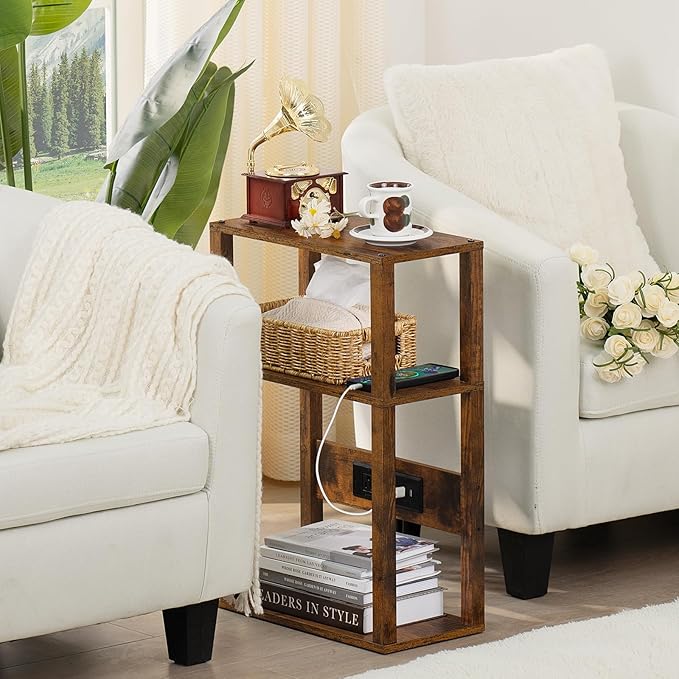 3-Tier Small Narrow Wood Side Table - Image 5