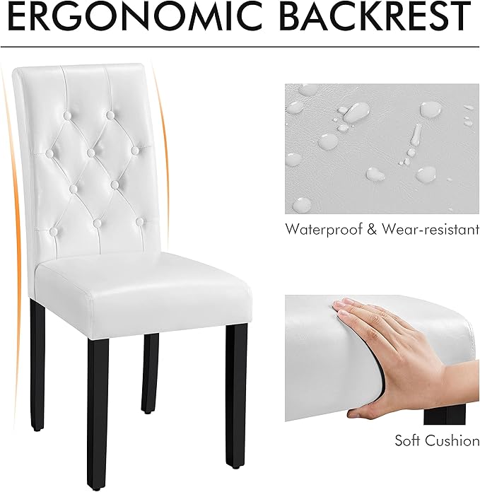Yaheetech Dining Chairs Set of 6 Modern Style Faux Leather Dining Room Chairs - Image 6