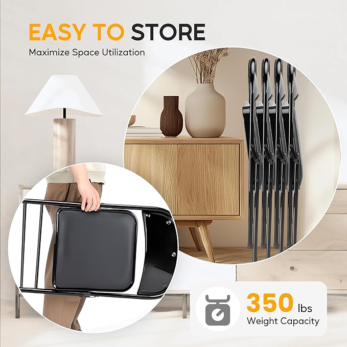 HealSmart 4 Pcs Folding Chairs - Image 4
