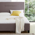 Livinia Amelia Full Size Platform Bed, Fabric Upholstered Full Bed Frame by Livinia