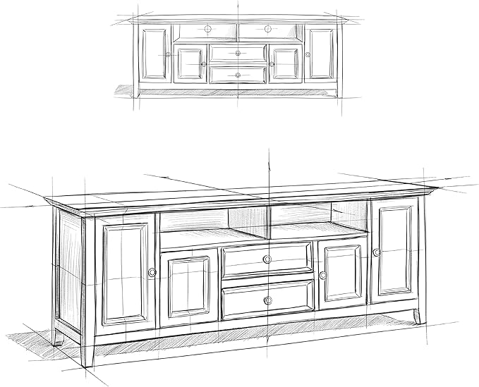 SIMPLIHOME Amherst 72-inch Wide Solid Wood TV Stand in Fog Grey, - Image 14
