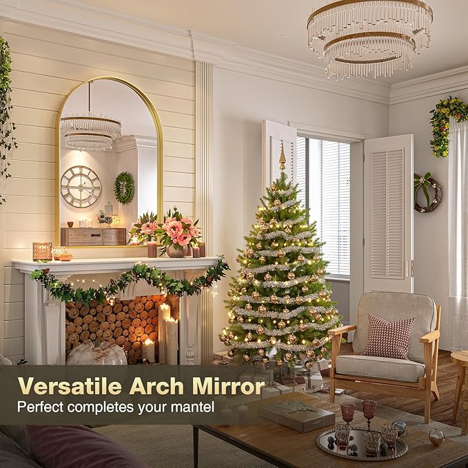 Brightify Arched Mirror, Arched Wall Mirror, 20 x 30 Inch Gold Arch Mirror - Image 3