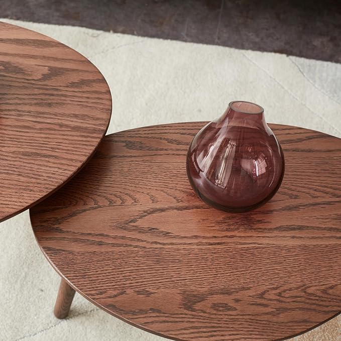 Small Oval Coffee Table, 19.7'' Small Mid Century Modern End Table - Image 5
