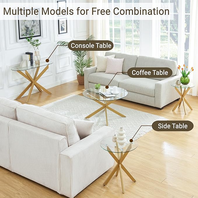 Round Glass Coffee Tables for Living Room, Home Office, Modern & Simple Center - Image 7