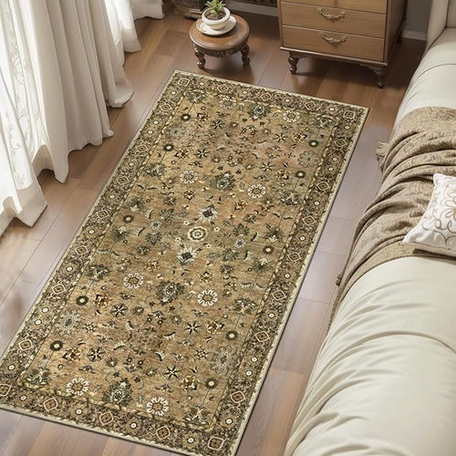 2x4 Washable Rug for Entryway, Vintage Floral Rug Non Slip Small, Indoor Front - Image 2