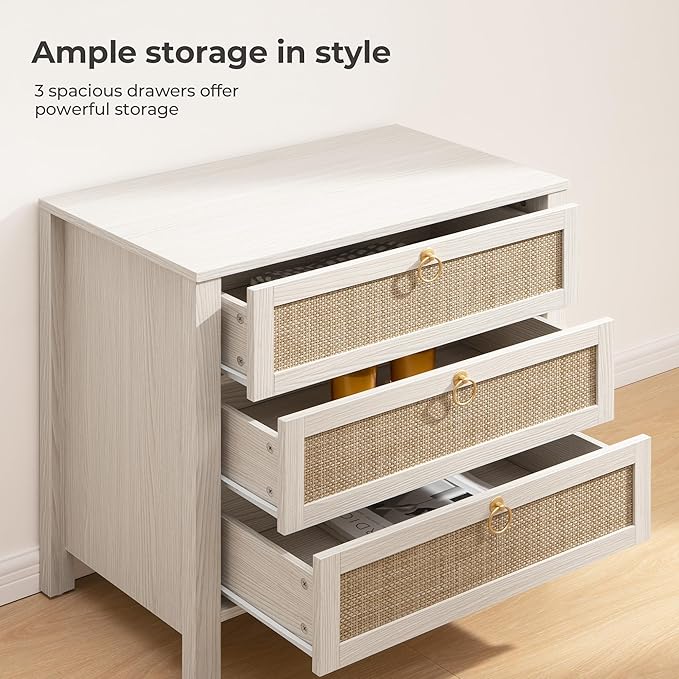 SICOTAS White Night Stand with Drawers - Image 5