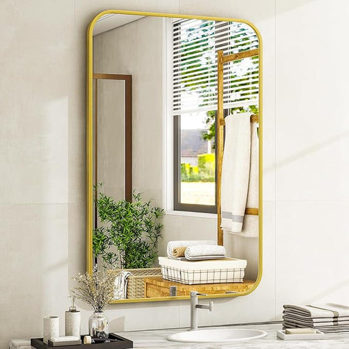 20 x 28 Inch Bathroom Mirror, Rounded Rectangular Vanity Mirror by EASLY