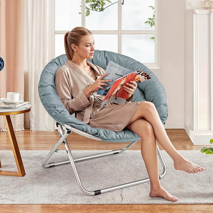 MoNiBloom Round Folding Saucer Chair - Image 4