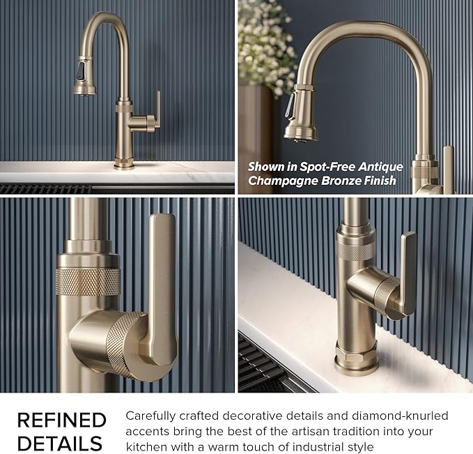 KRAUS Allyn Industrial Pull-Down Single Handle Kitchen Faucet in Chrome - Image 7