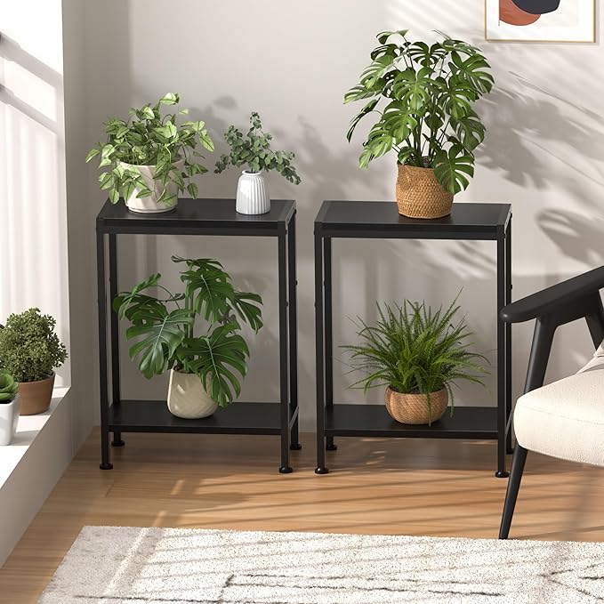 Narrow Side Table for Small Space, 2-Tier Small End Table - Image 9