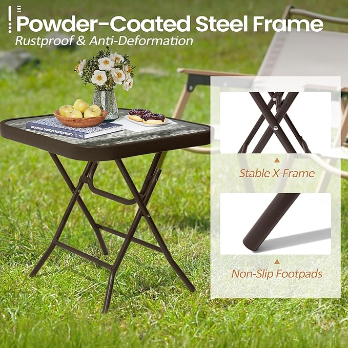 Foldable Outdoor Side Table - Image 4