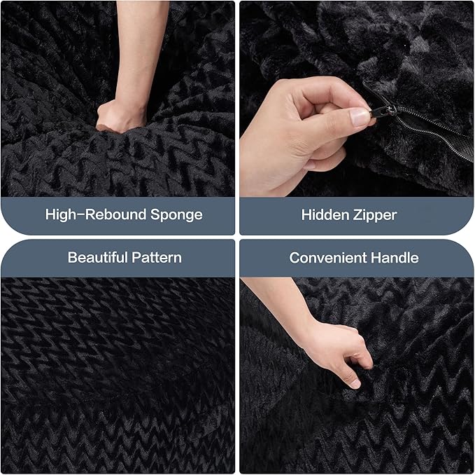 Hobestluk 5ft Bean Bag Chairs for Adults Large Beanbag Chair - Image 4