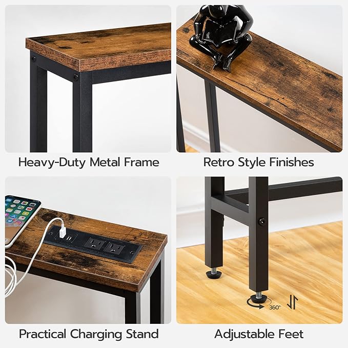 HOOBRO 2 Pack 5.9" Narrow Console Sofa Table - Image 7