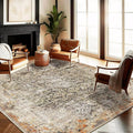 Area Rug 10'x14' Washable Vintage Traditional Mat Distressed Indoor Foldable by CHAMPLANT