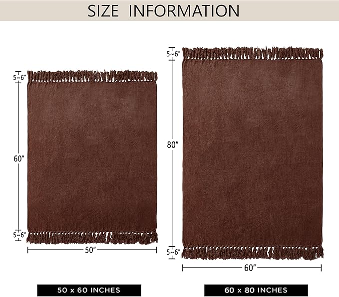 Chenille Throw Blanket for Couch 50"X 60", Soft Cozy Throws - Image 3