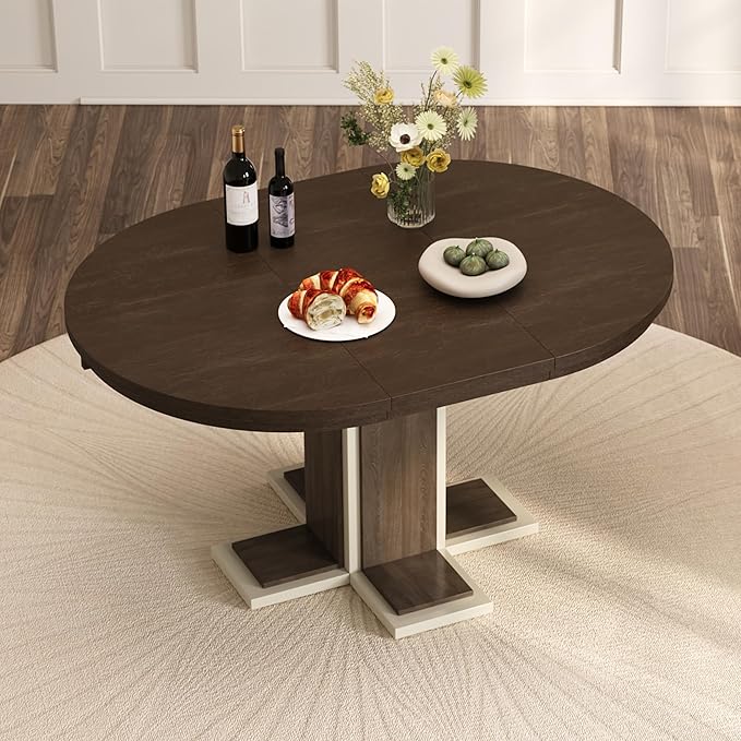 Mid-Century Modern Extendable Round Table - Image 4